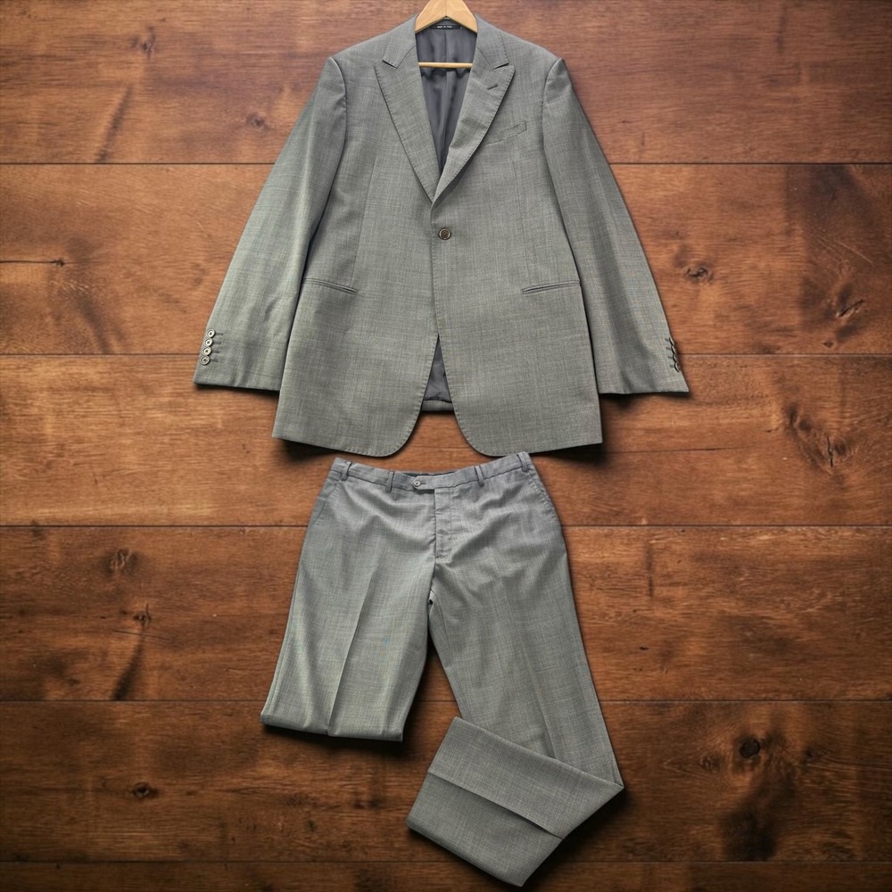 Armani Collezioni Mens Grey Wool Blend 1 Button Suit Made Italy Size 44L 36x32
